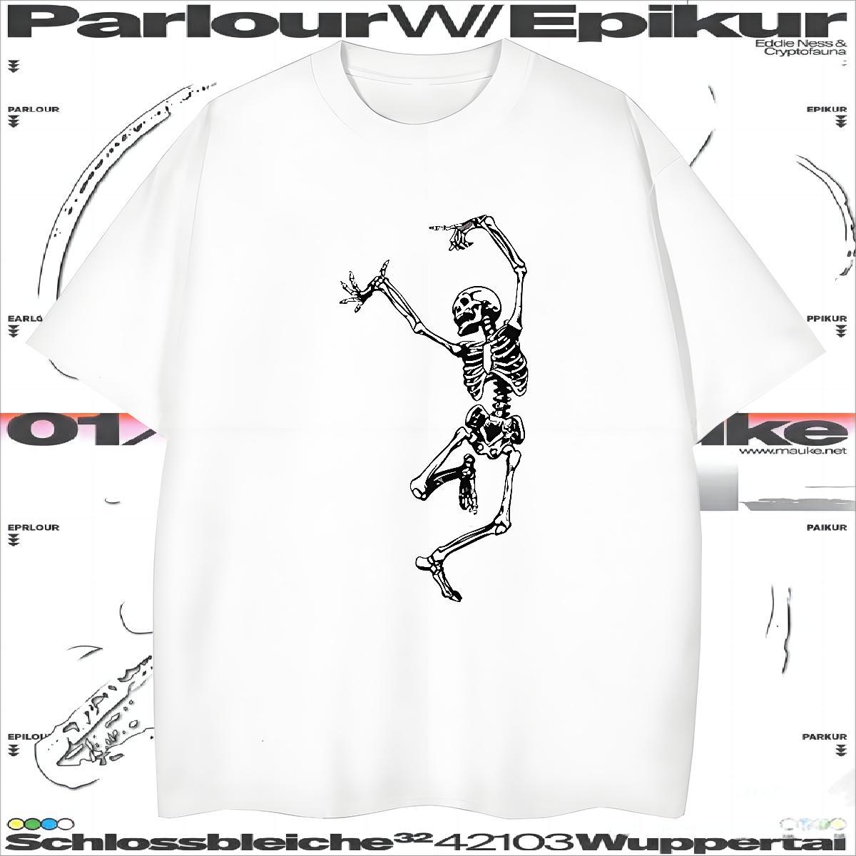 Cool Design Mens T Shirts 230g Pure Cotton skull Summer Casual Cartoon Printing L-4XL Breathable Short Sleeve Men Tops Tees Brand Tops Shirt
