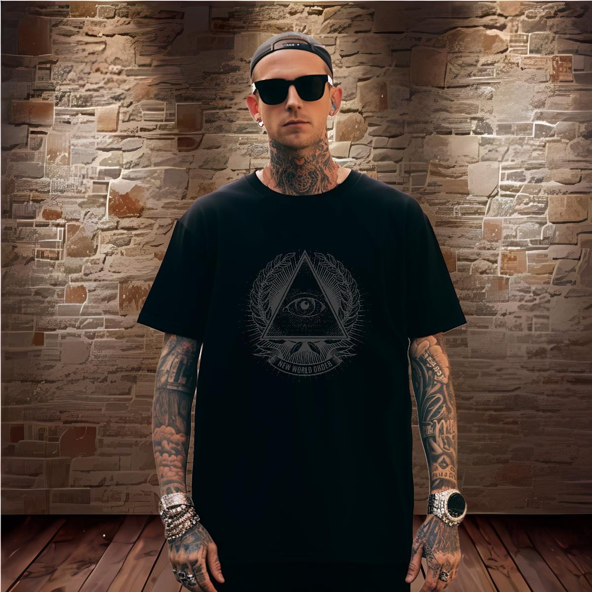 Comfortable T shirt 230g 100% Cotton eye of the devil Daily Wear Plus Size Cartoon Crew Neck Breathable Tshirts 2024 New Tops