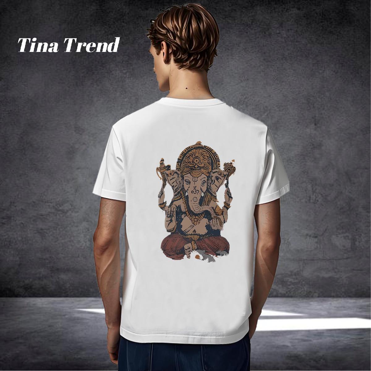 Unisex T-Shirts 230g Pure Cotton Ganesha Anime Printing Street Asian Size Breathable Crew Neck Couples T Shirts Designer Fashion Tees Shirts
