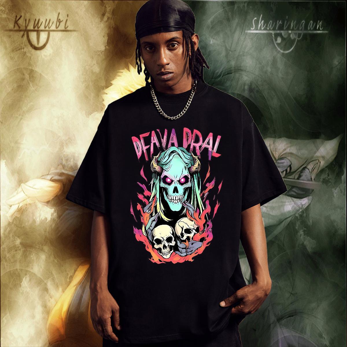 Loose Fit T-Shirts 230g Pure Cotton skull Casual Daily Wear Graphic Breathable Short Sleeve Tshirt for Man Woman Fashion Designer Tops