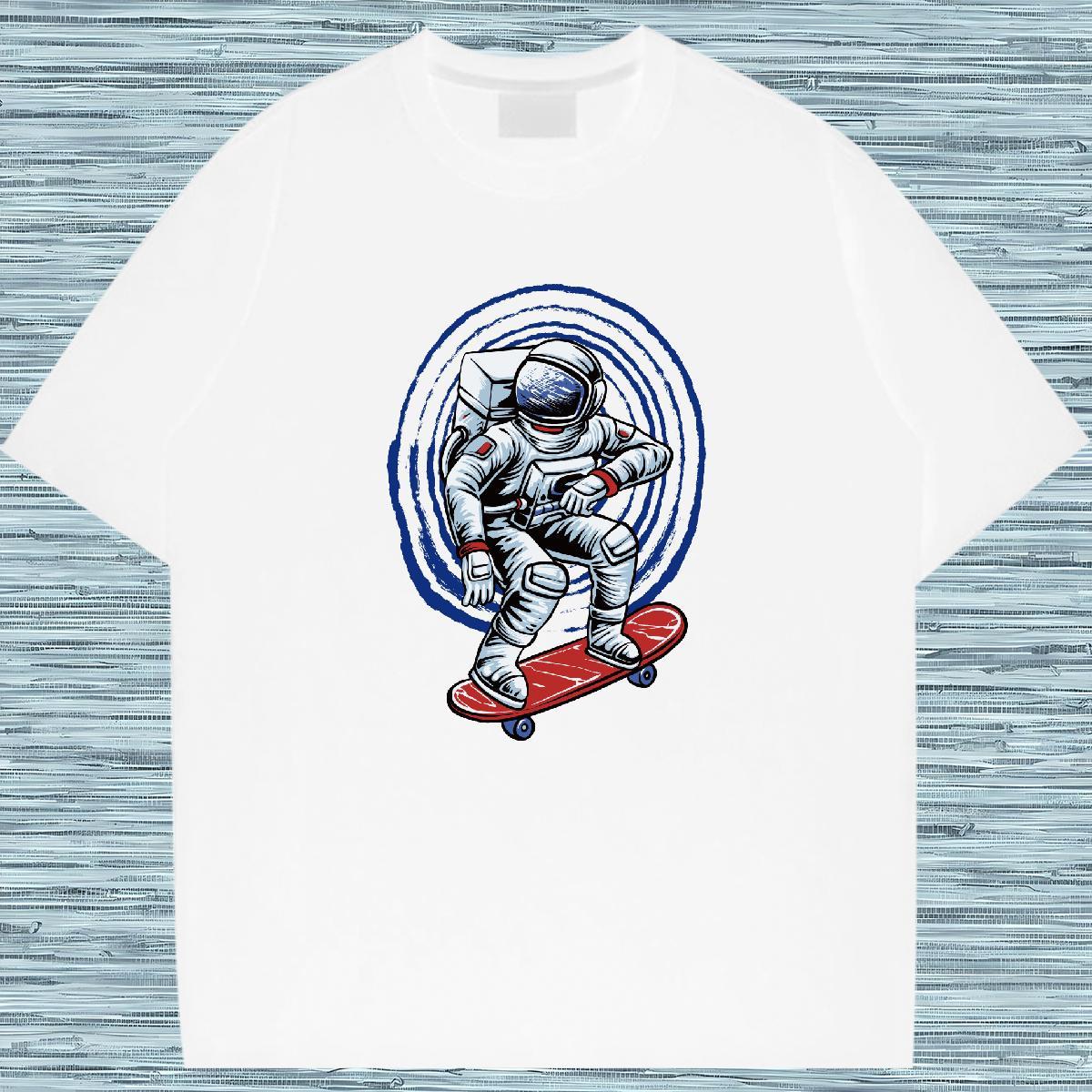 Popular Women Tshirts 230g Cotton cosmonaut Daily Wear T-Shirts for Women Short Sleeve O-Neck Custom Print Oversized Clothes