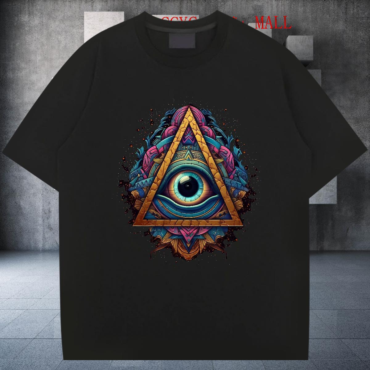 High Quality Man T Shirts 230g Pure Cotton eye of the devil Sports Casual Custom Print Oversized Short Sleeve O-Neck Couples T Shirts Free Shipping Cl