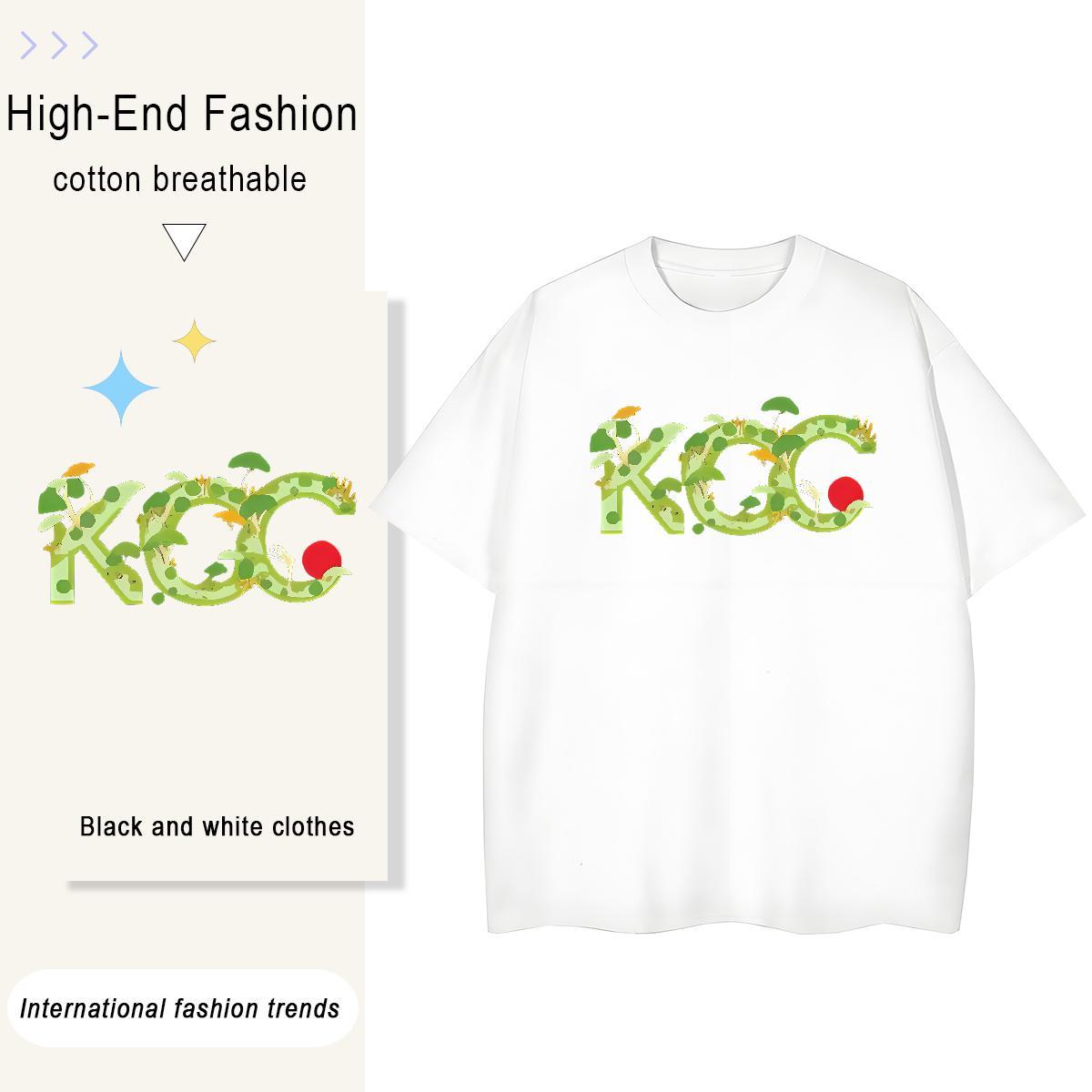 Cool Design T-Shirts 230g Cotton letter Sports Casual Customized Print Round Neck Short Sleeve Men Tops Tees Brand Tee Shirt