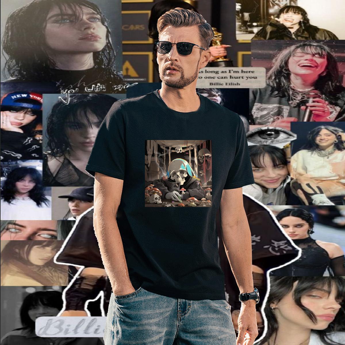 Unisex Men T Shirts 100% Cotton 230g skull Spring Summer Custom Cartoon Round Neck Short Sleeve Tshirt for Man Woman Stylist Tops Tees