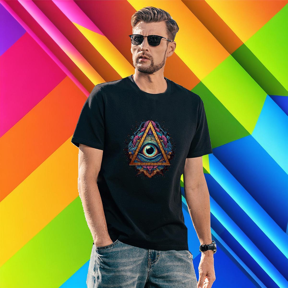 Brand Men T Shirts 100% Cotton 230g eye of the devil Sport Anime Short Sleeve O-Neck Tshirt for Man Woman Fashion Clothes