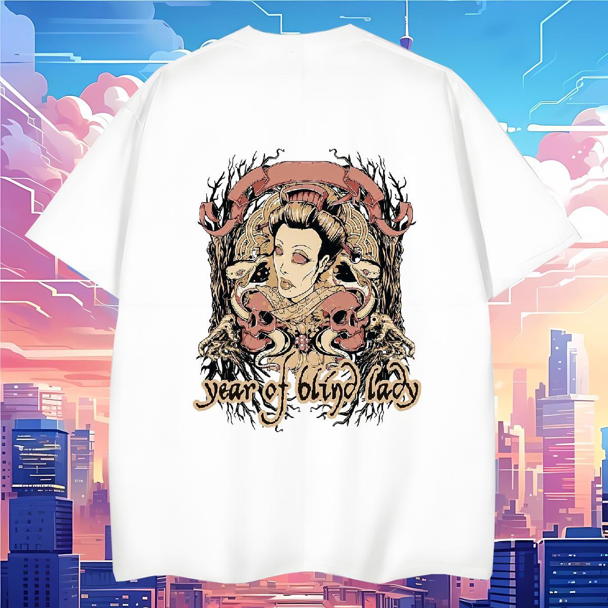 Brand Men T Shirts 100% Cotton 230g skull Casual Beach Anime Crew Neck Breathable Men Tees 2024 Designer Clothes