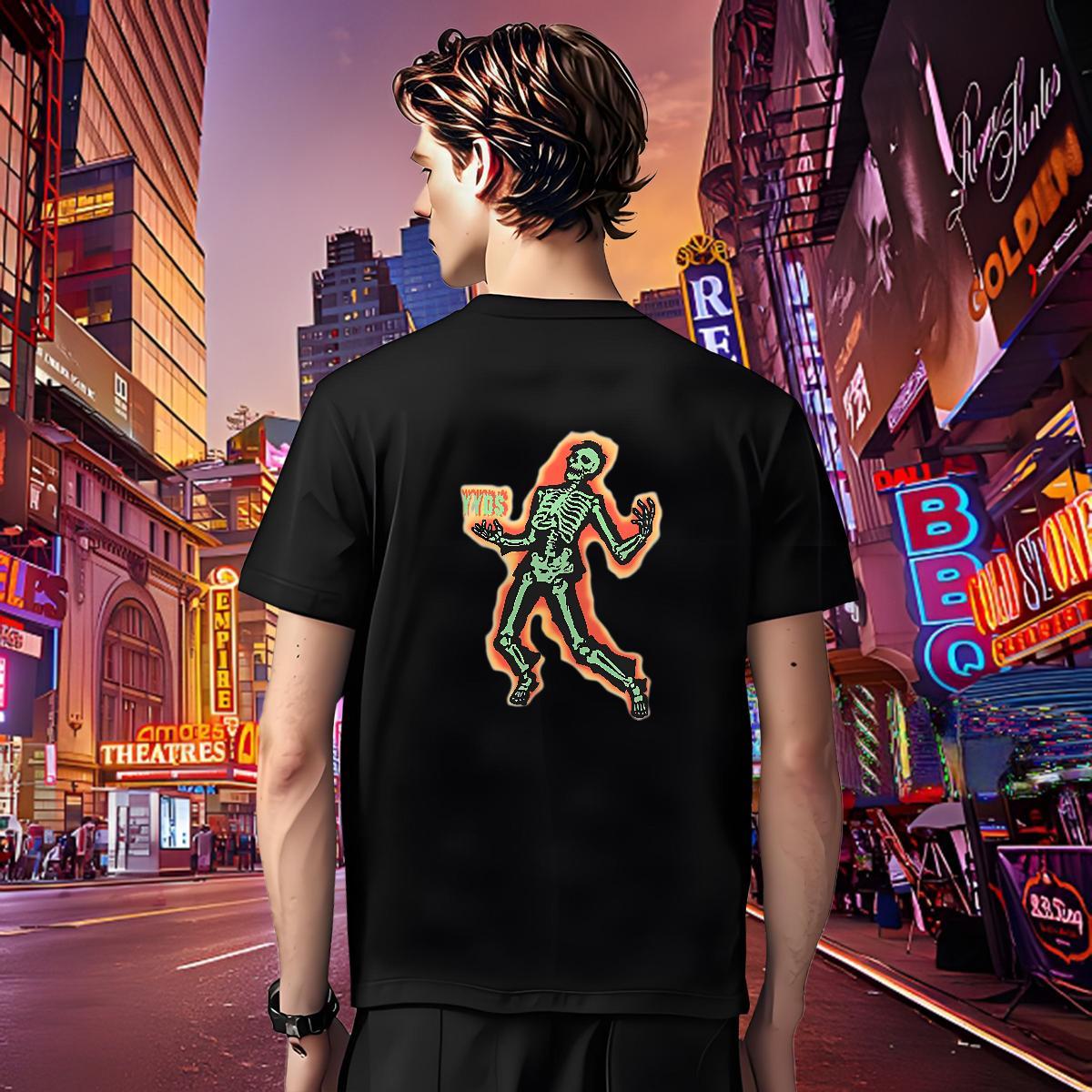 Cool T Shirt For Man 230g 100% Cotton skull Spring Summer Customized Round Neck Short Sleeve Men Tops Tees Designer Fashion Tees Shirts