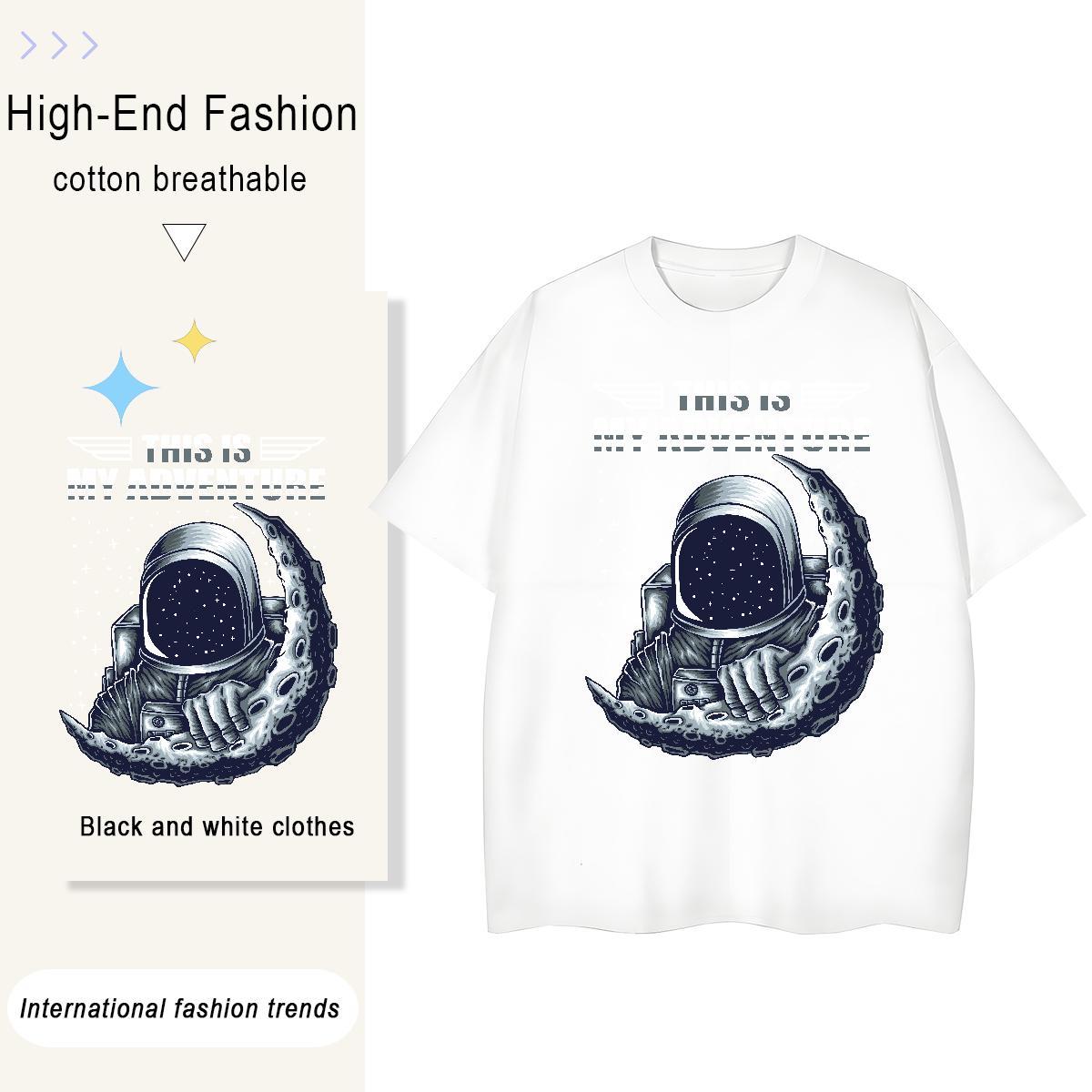 Female Tshirt for Man Woman 100% Cotton 230g universe Hip Hop T-Shirts for Women Round Neck Short Sleeve Anime Oversized Tshirts