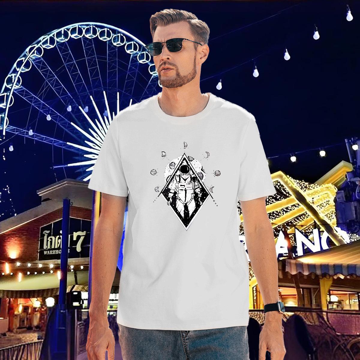 Classic T shirt 230g 100% Cotton eye of the devil Casual Graphic Short Sleeve O-Neck Mens Tshirts Stylist Tops