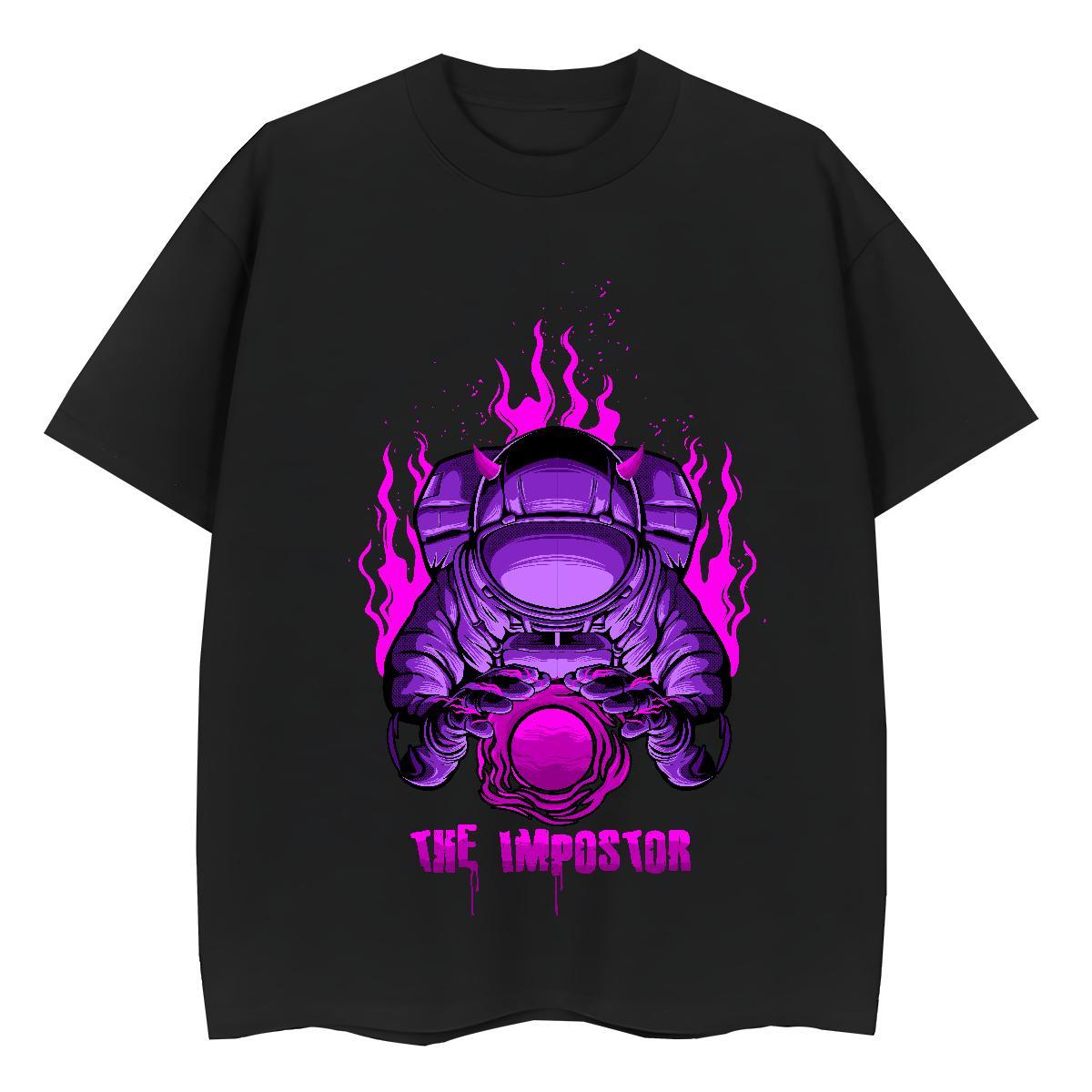 High quality Women Tees 230g Pure Cotton space Hip Hop T-Shirts Round Neck Short Sleeve Cartoon Floral Printing Top Shirts