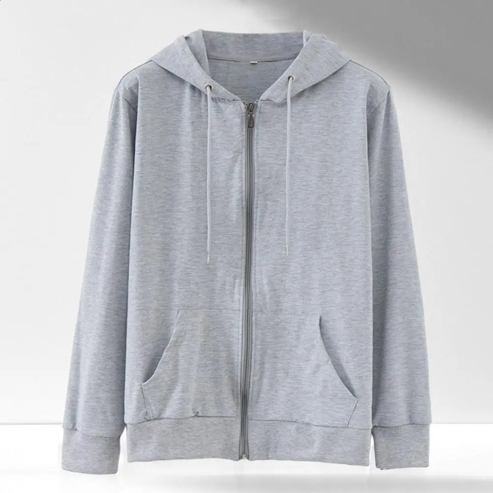 Sweatshirt Hoodie Oversize Hooded Cardigan Sweatshirts Gray Women Clothes Solid Zip Up Hoodies Spring Women Men Top Long Sleeves 240824