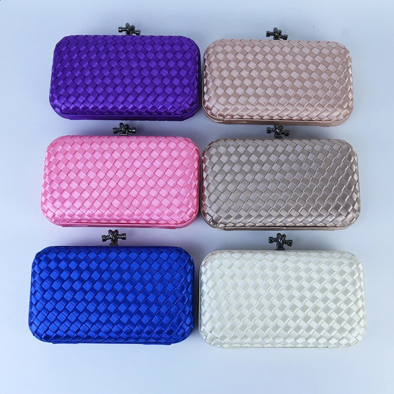 Womens Multipurpose woven Clutch Bag Dyed Fabric Elegant Wedding Banquet Dress Evening Dinner Handbag Crossbody purse with 240824Z