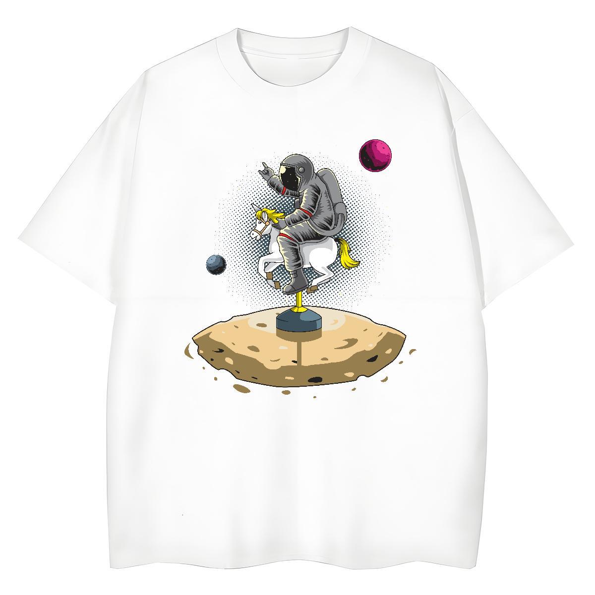 Comfortable Couples T Shirts 230g Cotton universe Sports Casual T shirt Breathable Crew Neck Custom Printing Tshirts