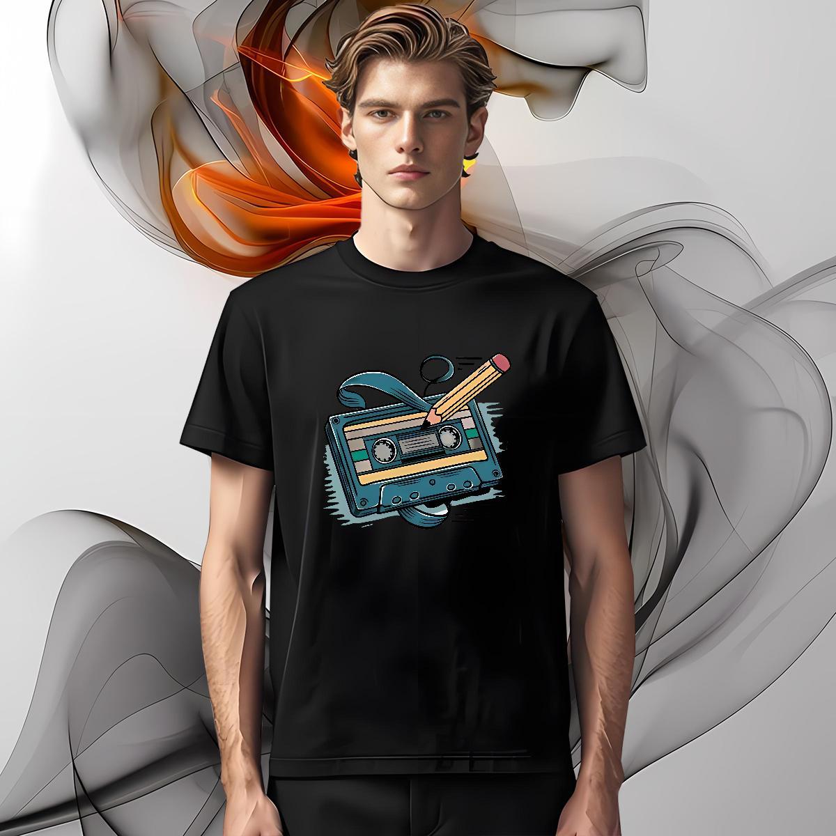 Casual New Men Tops Tees radio Street 230g Pure Cotton Tee Shirt Breathable Crew Neck Popular Man T Shirts Custom Print Oversized