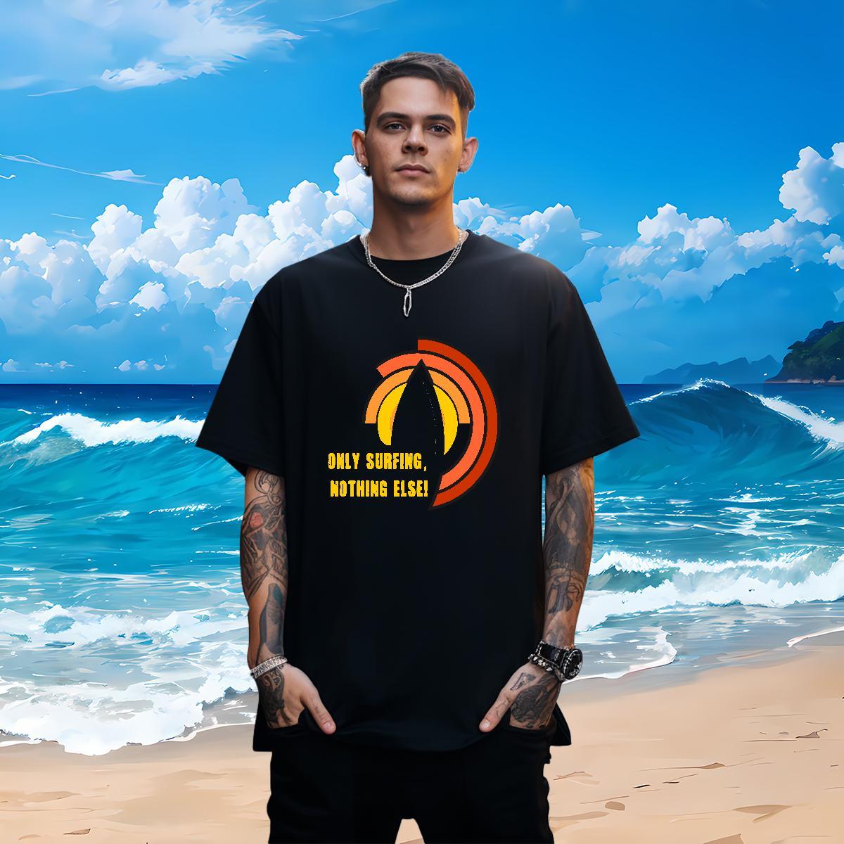 Free Shipping Mens T Shirts 230g 100% Cotton beach Spring Summer Anime Crew Neck Breathable Couples T Shirts 2024 Tees