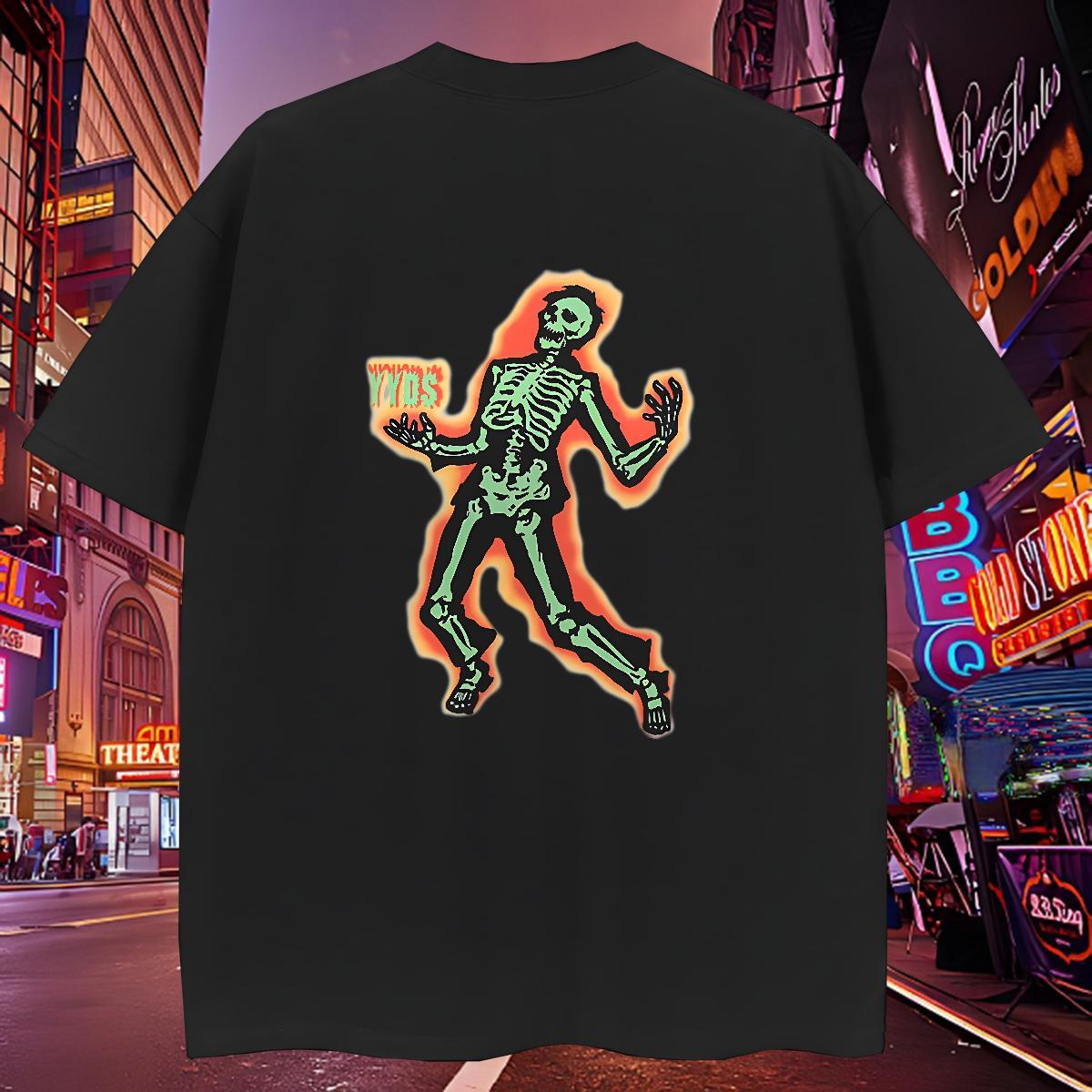 Cool T Shirt For Man 230g 100% Cotton skull Spring Summer Customized Round Neck Short Sleeve Men Tops Tees Designer Fashion Tees Shirts