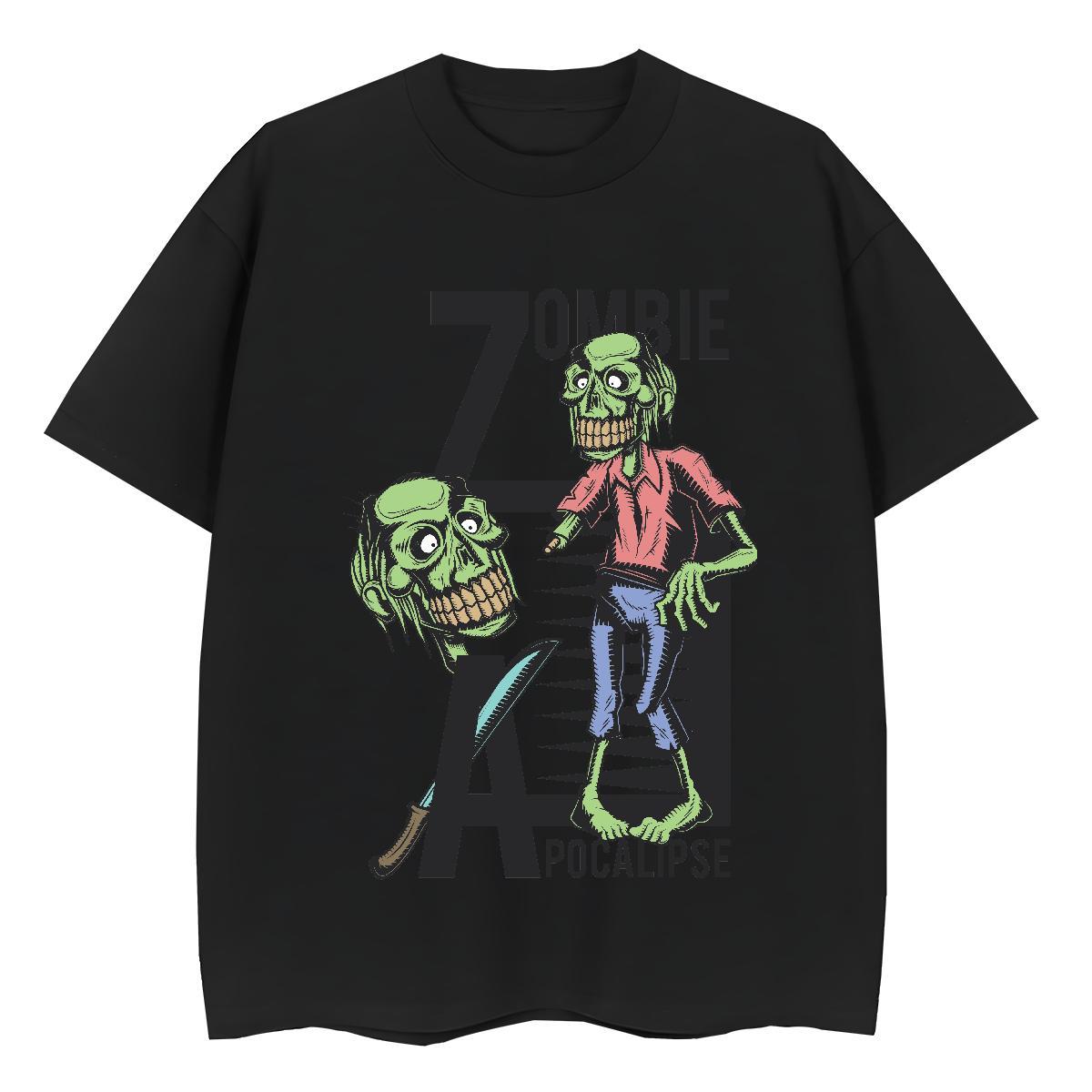 Loose Man T Shirts 230g Cotton skull Street Wear Custom Big Size Breathable Short Sleeve Men Tops Tees Fashion Casual Clothes