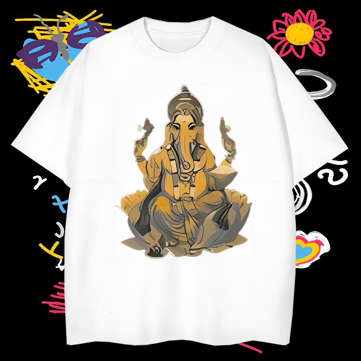 Unisex Man T Shirts 100% Cotton 230g elephant Casual DIY Printed Breathable Crew Neck Men Tshirts 2024 DIY Wear