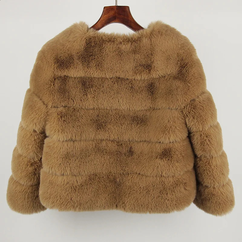 Artificial Fur Coat y Winter Jacket Womens Elegant Thick Warm Street Clothing Fox Rabbit Fashion w240824