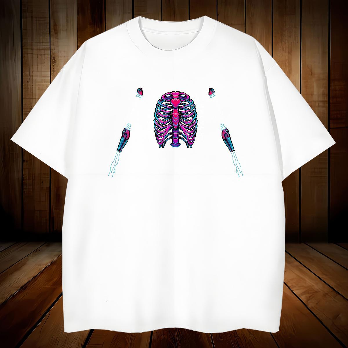 Cool Mens T Shirts 230g Pure Cotton skull Daily Outfit Cartoon Printing L-4XL Short Sleeve O-Neck Tshirt for Man Woman Designer Fashion Top Tees