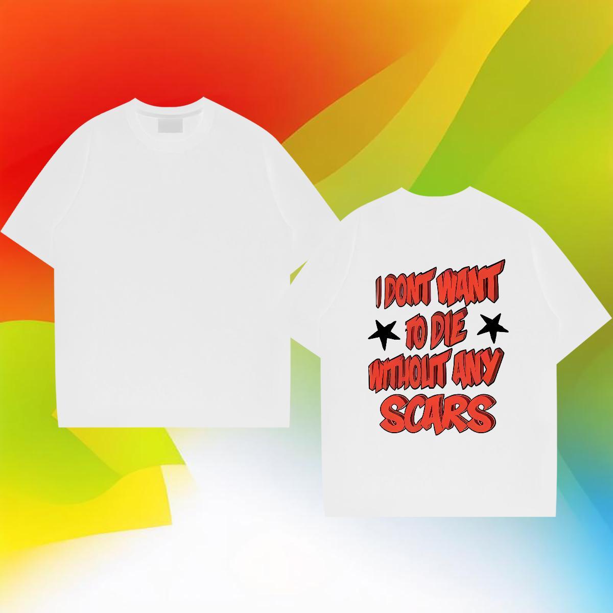 Classic Tshirts letter Hip Hop 230g 100% Cotton Clothes Breathable Brand Men T Shirts Custom Big Size