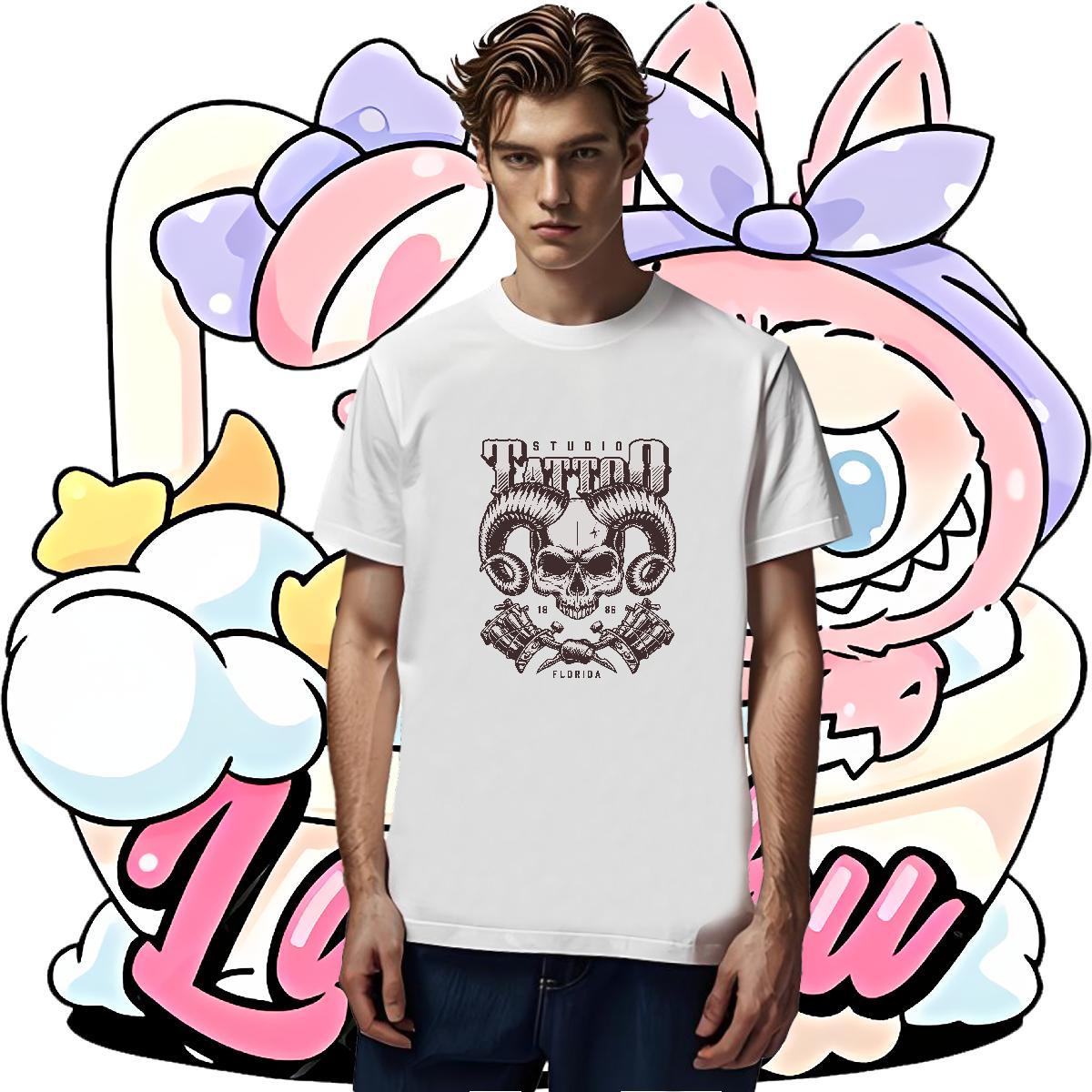 Unisex T Shirt For Man 100% Cotton 230g skull Beach Asian Size Short Sleeve O-Neck Men Tees Free Shipping Polos