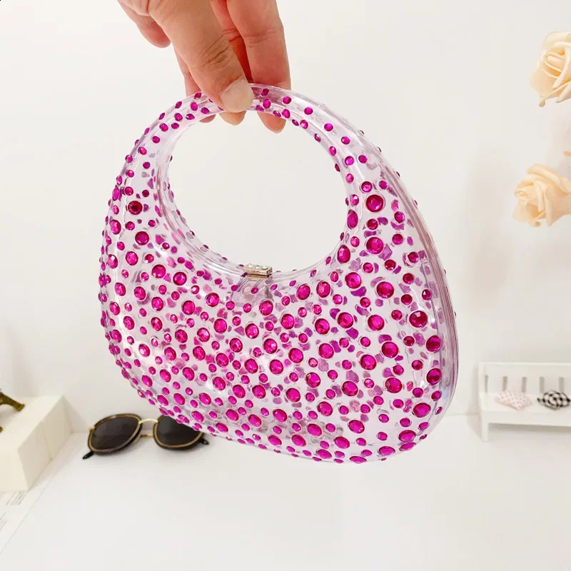 Handbag Women Transparent Summer Acrylic Bags Encrusted Evening Wedding Clear handbag 240824