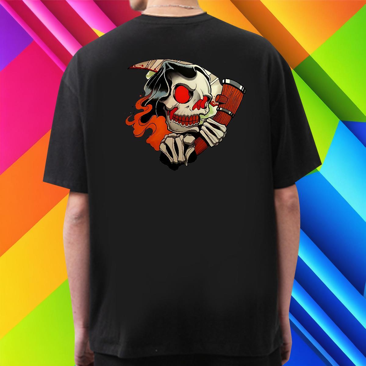 Comfortable T-Shirts for Men 230g 100% Cotton skull Street Cartoon Printing L-4XL Crew Neck Tshirts 2024 Wear