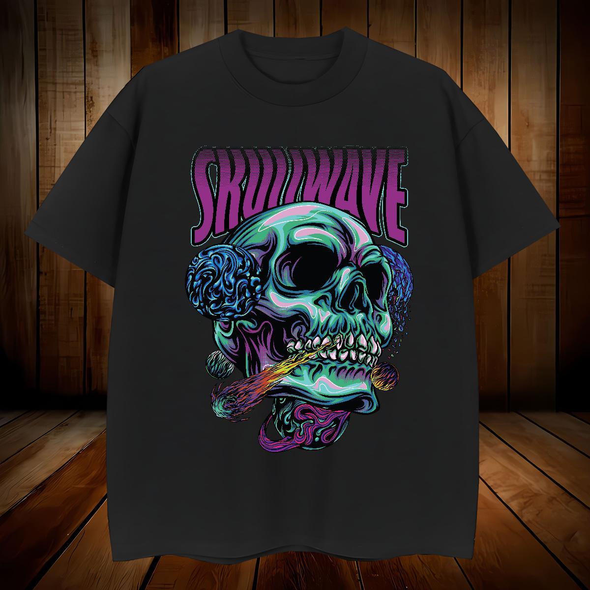 High Quality T Shirts Men 230g Pure Cotton skull Spring Summer DIY Breathable Soft Men Tees 2024 Clothes