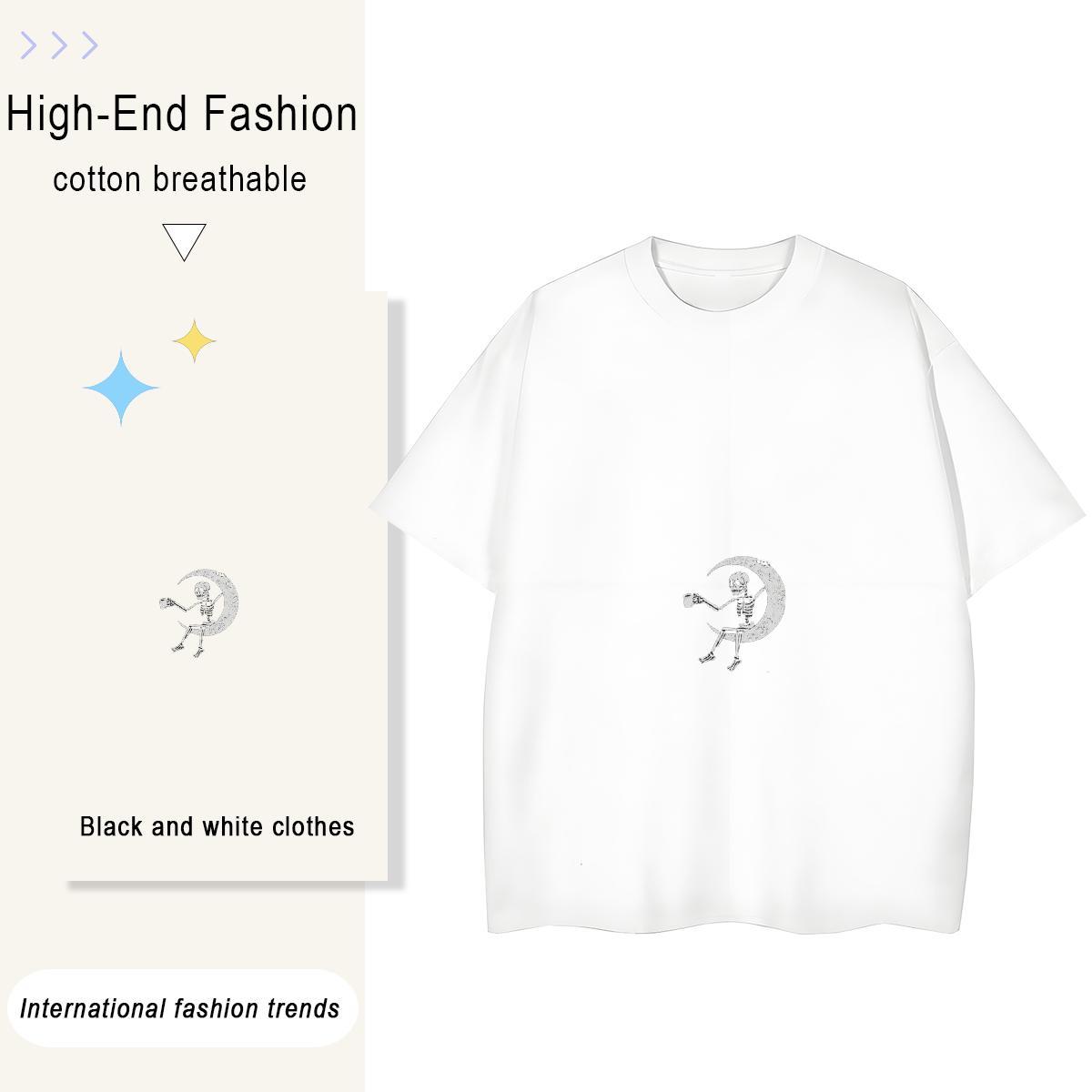 Popular T-Shirts 230g Pure Cotton skull Street Oversized 3XL 4XL O-Neck Short Sleeve Tshirts Designer Tee Shirt