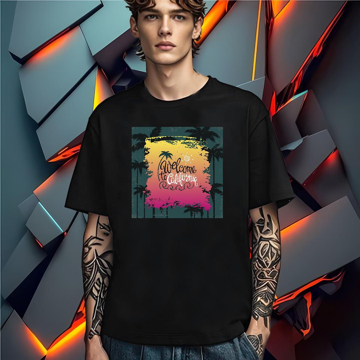 TOP Quality Men T Shirts 230g Pure Cotton tree Outdoor DIY Short Sleeve Soft Men Tees New Arrival Tops Tees