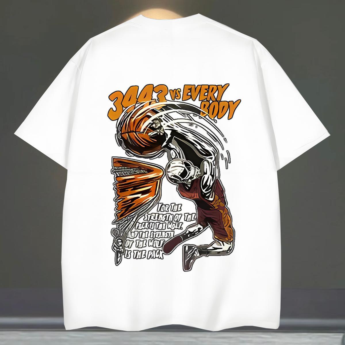 Classic Mens T Shirts 230g Cotton basketball Casual Asian Size Crew Neck Breathable Men Clothes T-Shirt New Polos