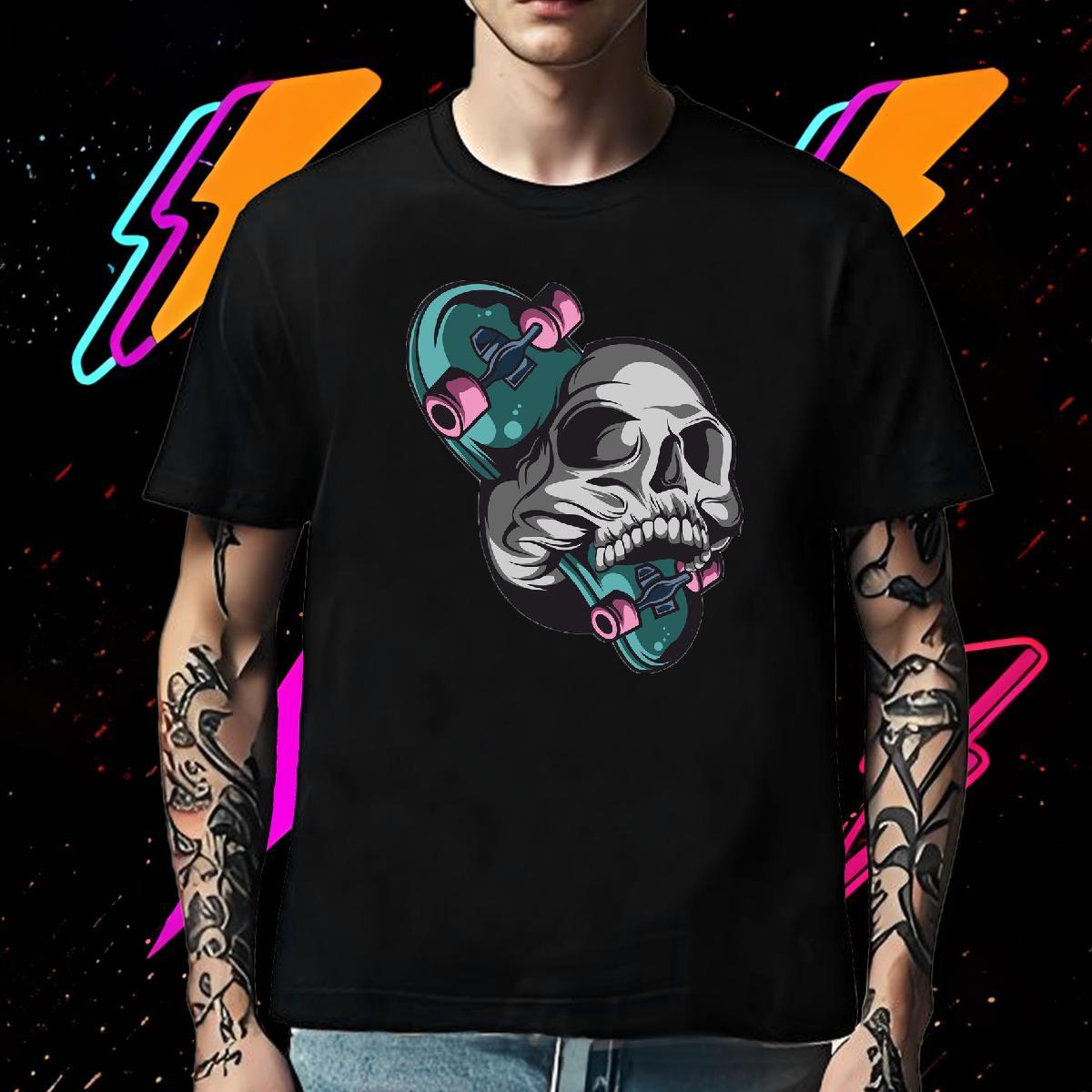 TOP Quality T shirt 100% Cotton 230g skull Sport Custom Printed Breathable Short Sleeve Men Tops Tees Factory Direct Clothes