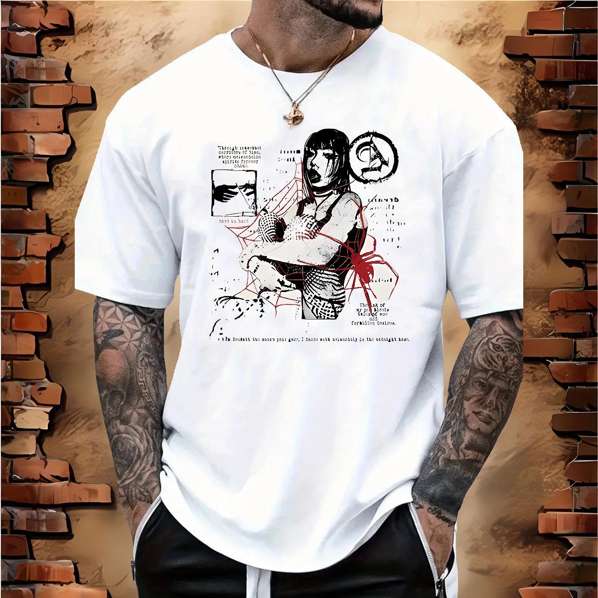 Cool T shirt 230g Pure Cotton spider Sport Oversized Breathable Short Sleeve Men Tshirts Fashion Casual Tees Shirts