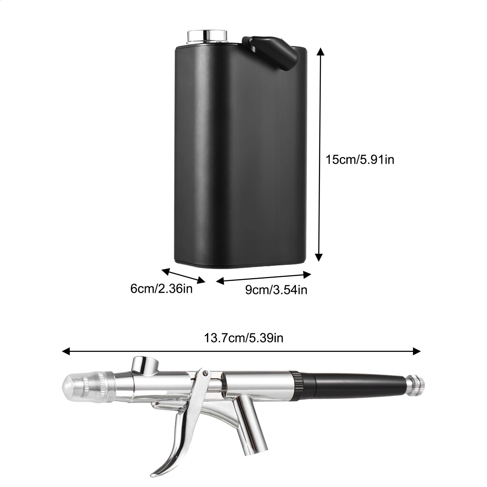40PSI High Voltage Charging Cordless Air Spray Gun Kit with Compressor Equipped with 0.m Tip Used for Tattoo Painting 240823