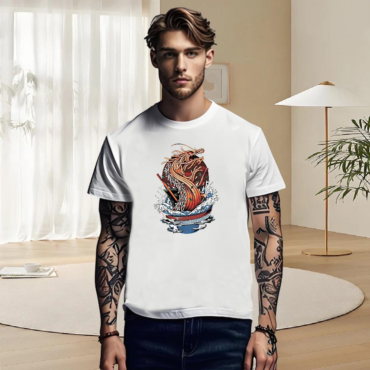 Cool Man T Shirts 230g Cotton skull Casual Graphic Breathable Soft Mens Tshirts Classic Tees Shirts