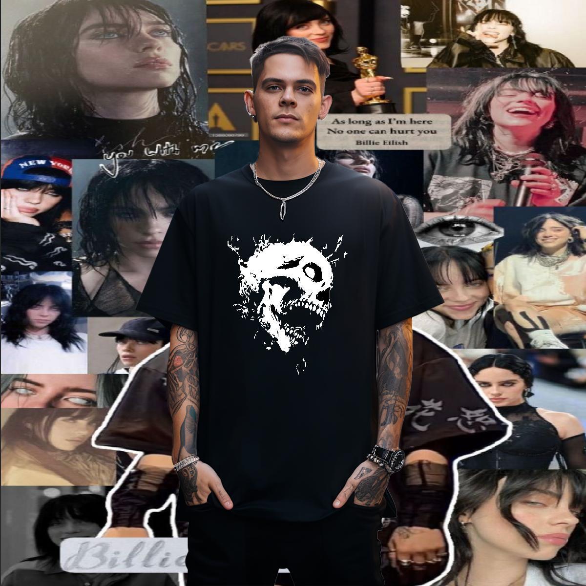 Soft Mens T Shirts 100% Cotton 230g skull Anime Printing Street Custom Print Oversized O-Neck Short Sleeve Men Clothes T-Shirt Factory Direct Tee Shir