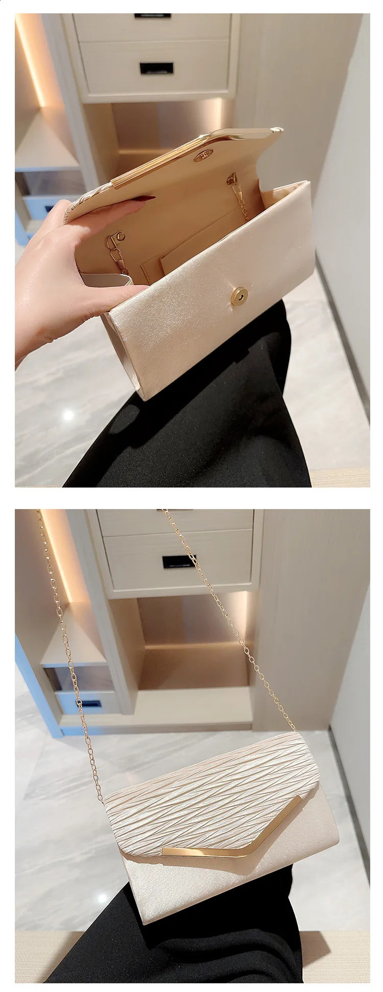 Quality handbag small Dinner Bag Diamond Wedding Square Chain Shoulder Fashion Handbag Shiny Evening Clutch Bags 240824Z