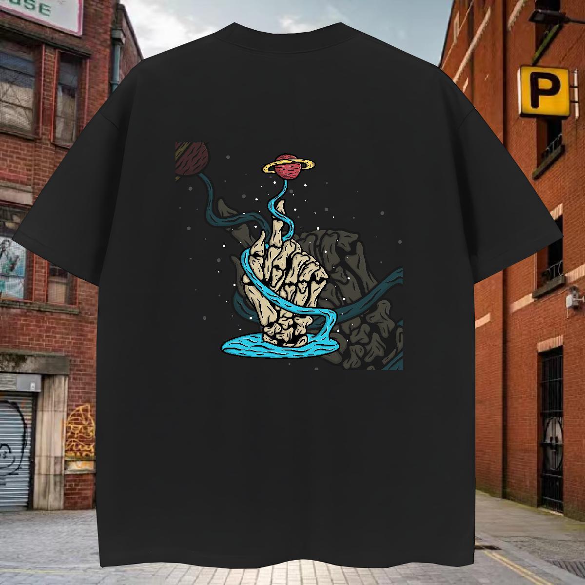 TOP Quality T Shirts Men 230g Cotton skull Outdoor Oversized Breathable Short Sleeve Tshirt for Man Woman Fashion Tshirts