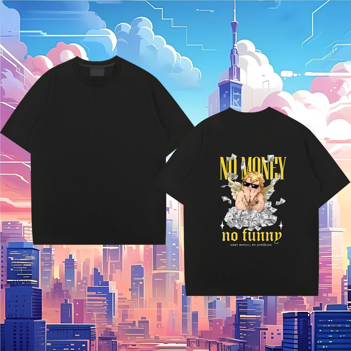 Popular T Shirt For Man 100% Cotton 230g money Casual Daily Wear DIY Printed Breathable Short Sleeve Men Tshirts Wholesale Tees