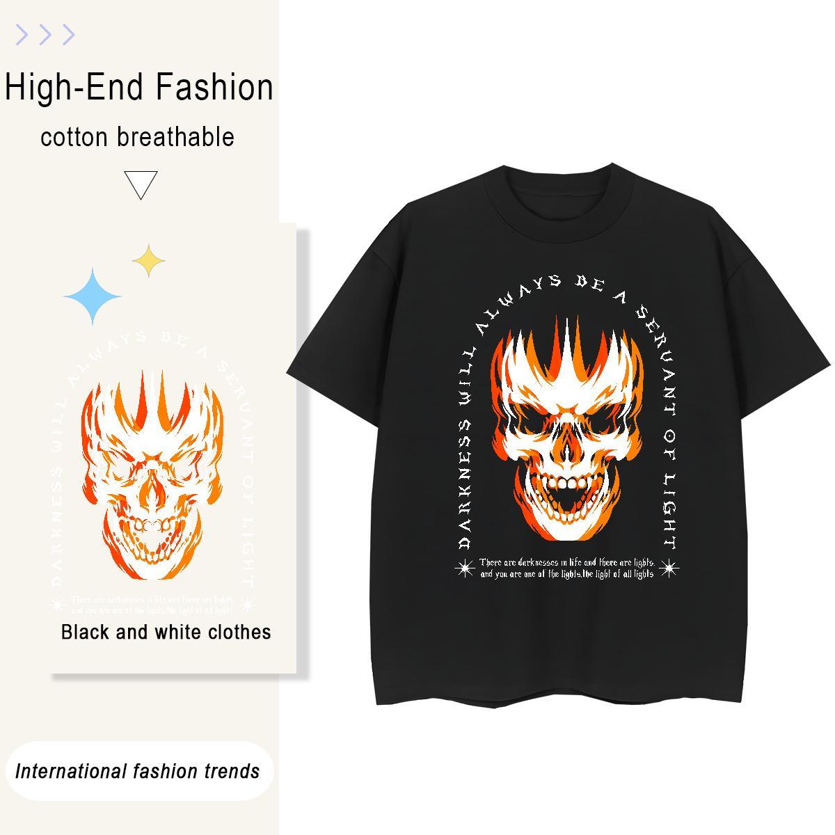 Brand T-Shirts 100% Cotton 230g skull Anime Printing Street Plus Size Custom Crew Neck Mens Tshirts Stylist Clothings