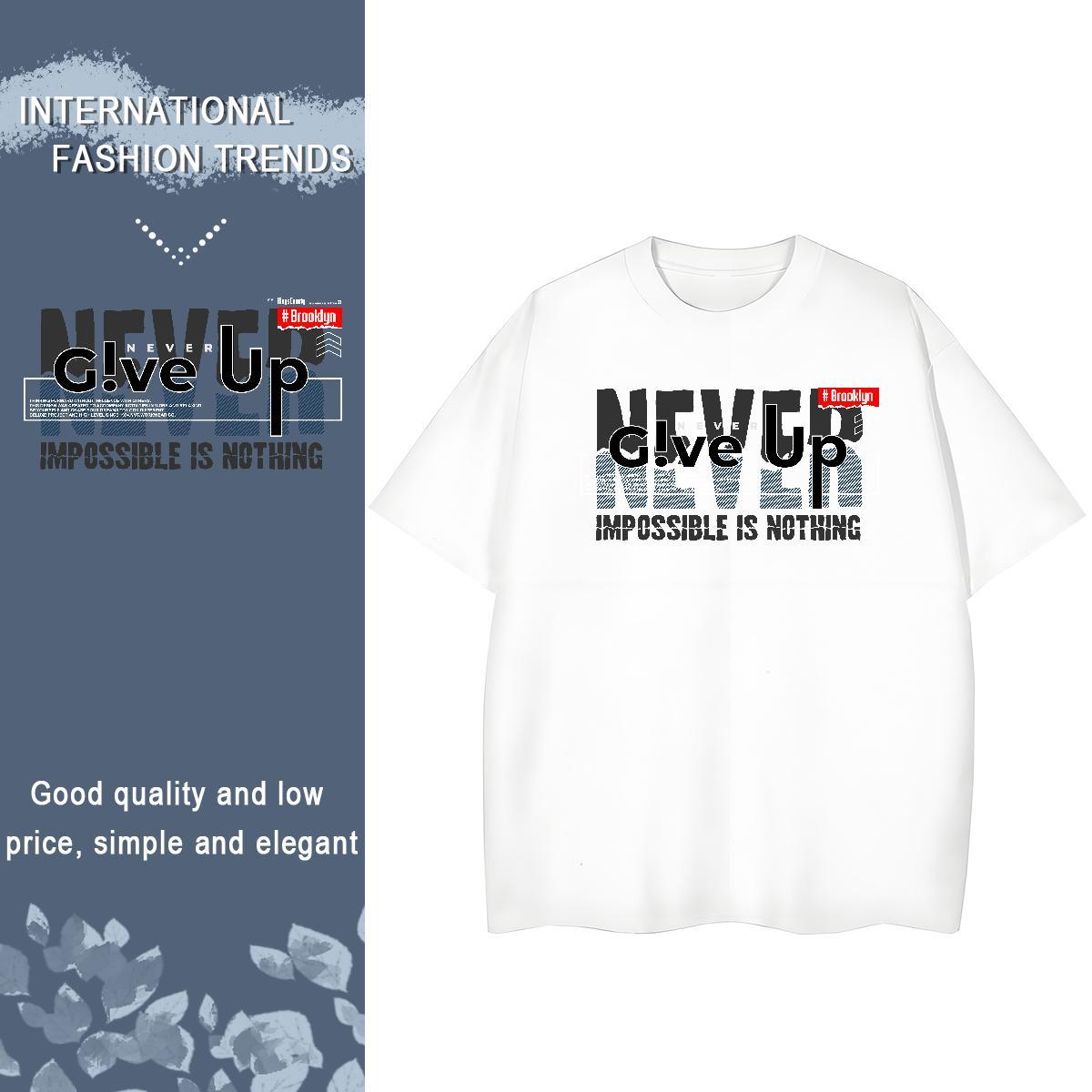 Unisex Women Tees 230g Cotton letter Street Woman T Shirts Crew Neck Breathable Customized Print Clothes
