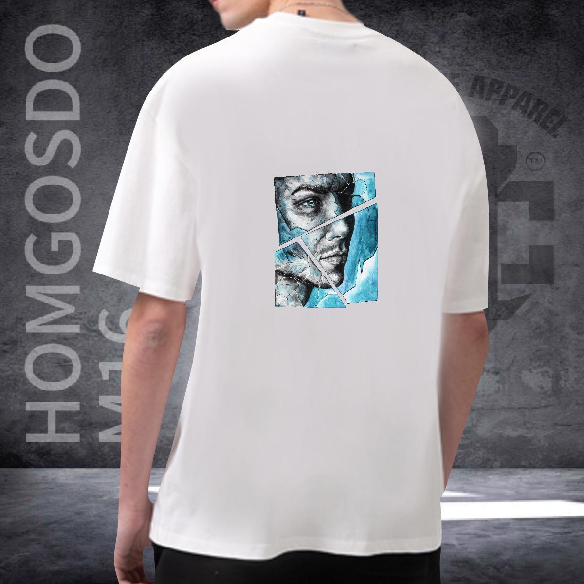 Free Shipping T Shirt For Man 230g Cotton portrait Street wear Hip Hop Custom Cartoon Breathable Soft Men Clothes T-Shirt New Arrival Wear