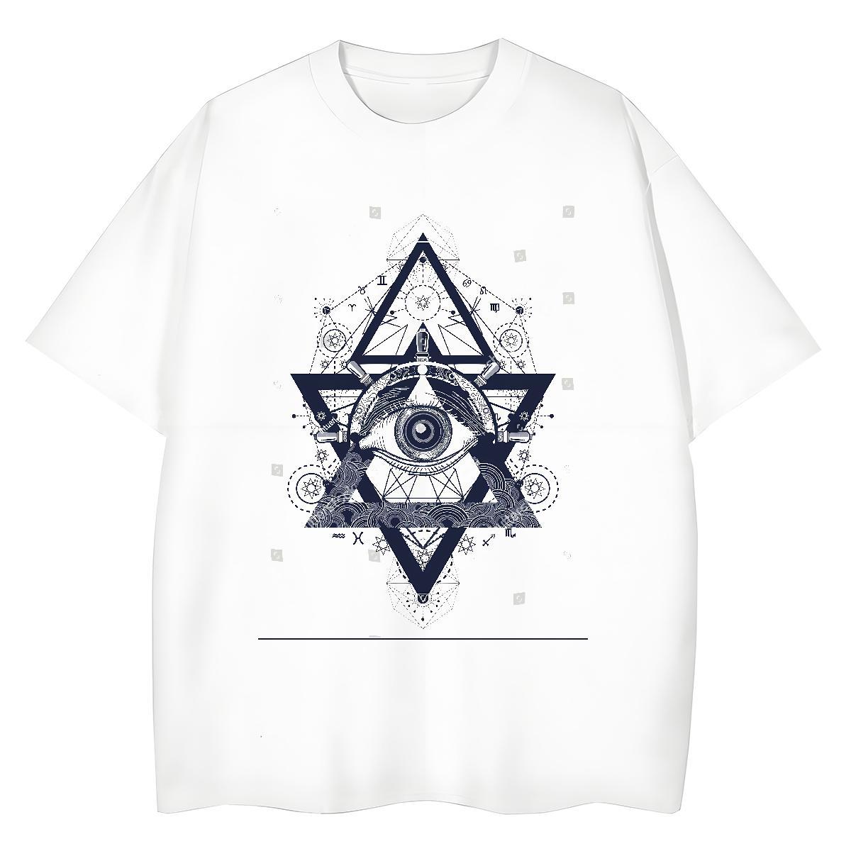 Free Shipping Men T Shirts 230g 100% Cotton eye of the devil Casual Beach Custom Print Oversized O Neck Short Sleeves Tshirts Wholesale Clothes