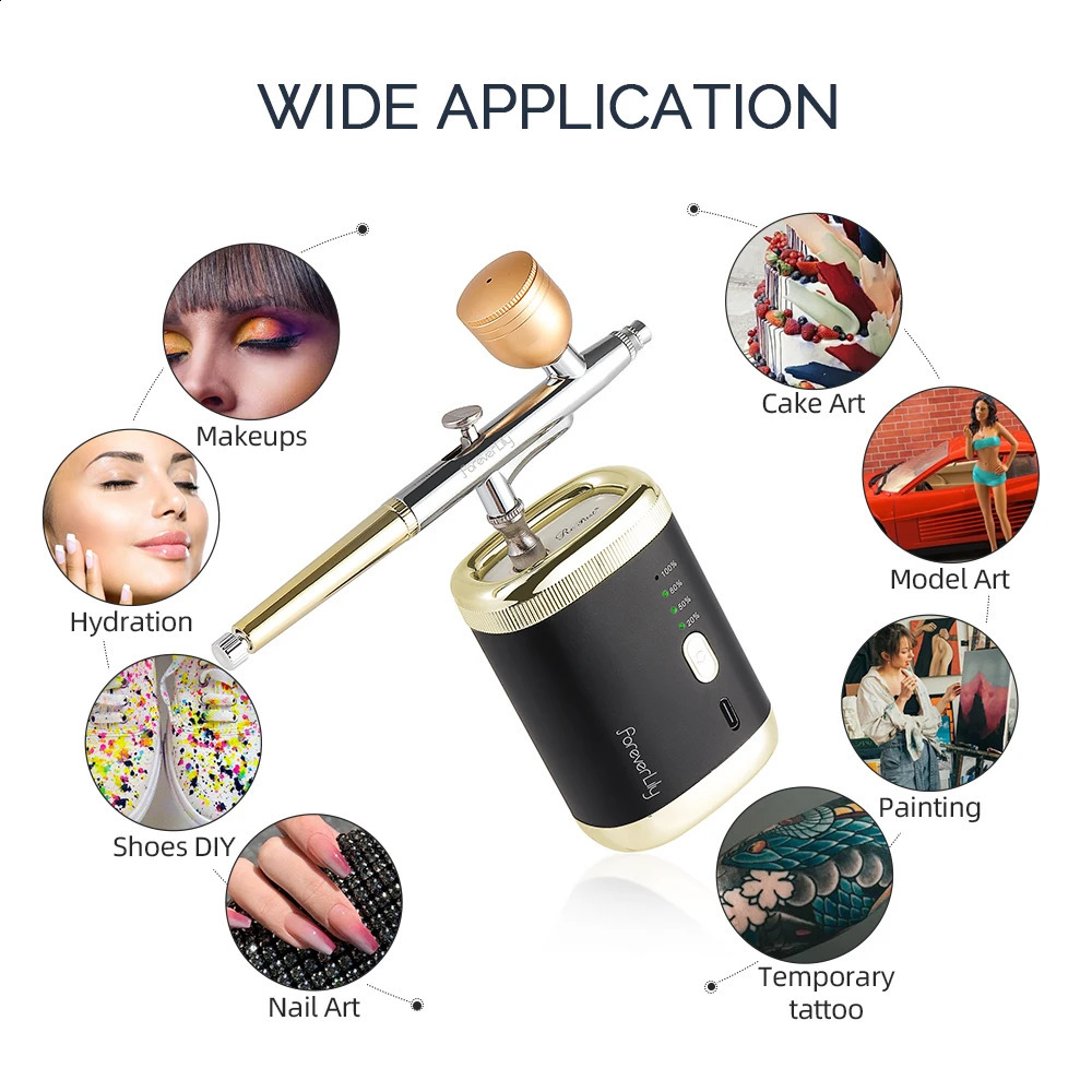 Foreverlily 3-level pressure portable spray gun for nail art painting makeup tattoos cake painting spray gun 240823