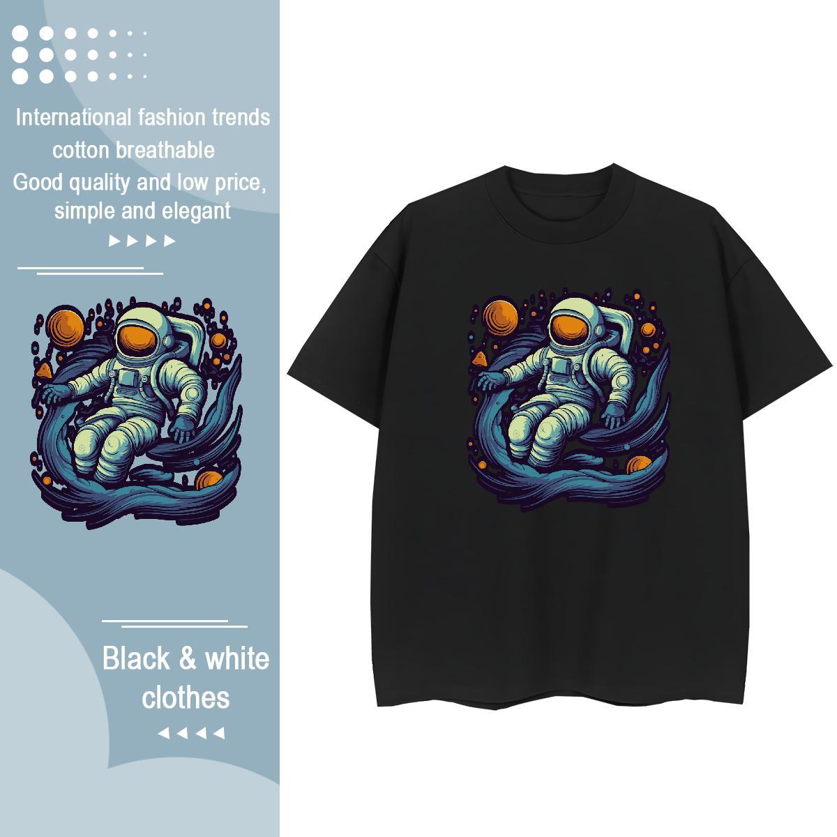 Comfortable Unisex Tshirts 230g Cotton universe Street Woman T Shirts Breathable Crew Neck Anime Oversized Tops