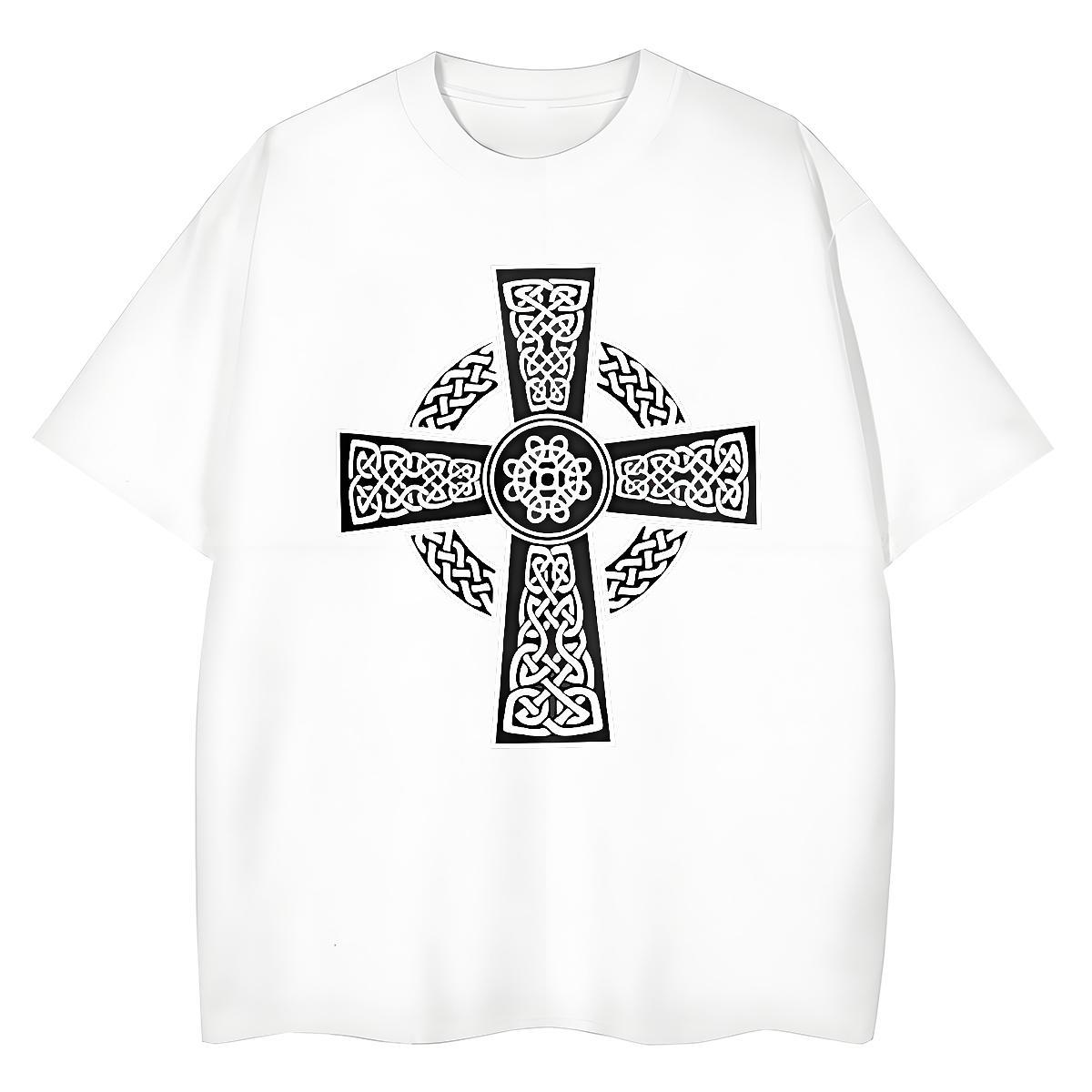 Loose Fit Men T Shirts 100% Cotton 230g religion Street Wear DIY Breathable Crew Neck Tshirts Custom Clothes