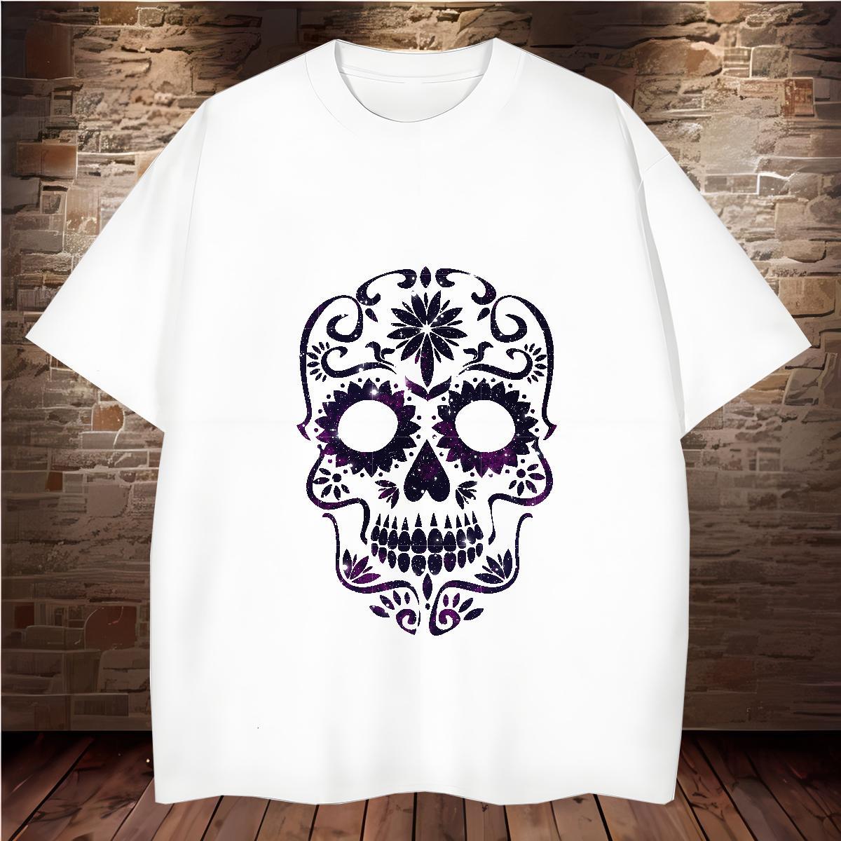 Wholesale Mens T Shirts 230g Cotton skull Daily Wear Oversized 3XL 4XL Crew Neck Breathable Men Tees Designer Fashion Tshirts