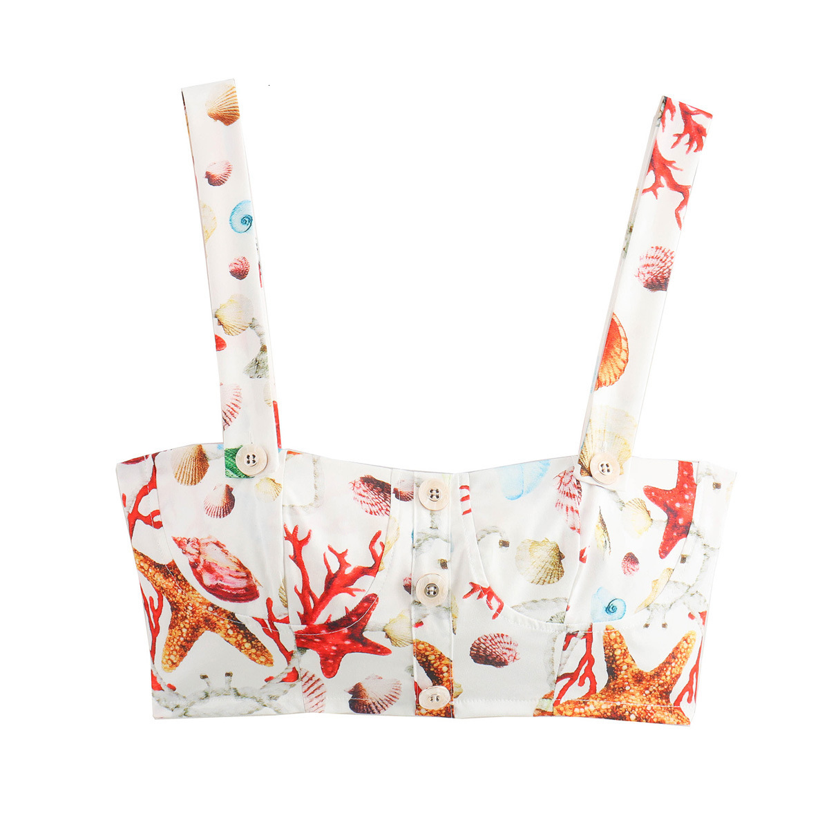 Womens Summer Printed Camisole Top+skirt Set