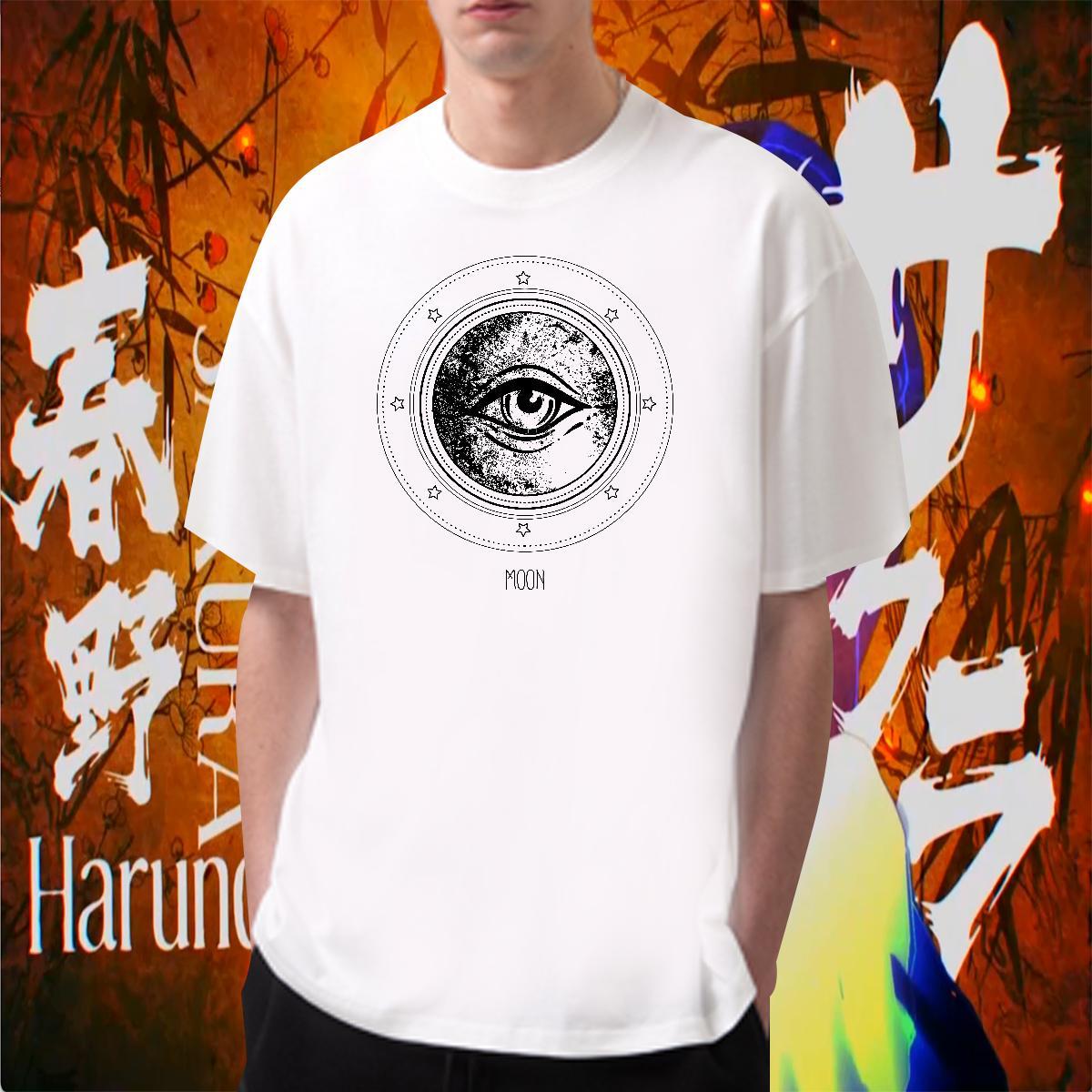 Free Shipping Mens T Shirts 230g Pure Cotton eye of the devil Sport DIY Logo Oversized Breathable Short Sleeve Men Tshirts Fashion Casual Tops Tees